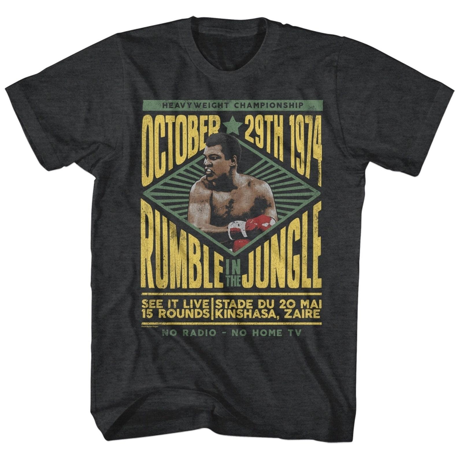 Muhammad Ali Rumble Black Heather Adult T-Shirt S