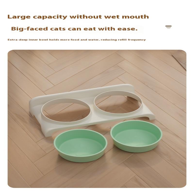 Food Feeders Pet Cat Double Bowls Feeder Adjustable Height Cats Dogs Drinker Water Bowl Dish Elevated Feeding Kitten Supplies