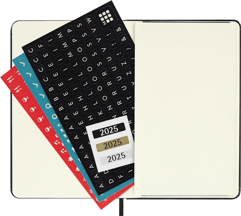 Moleskine Classic 12 Month 2025 Weekly Vertical Planner, Hard Cover, Pocket (3.5" X 5.5"), Black, 144 Pages