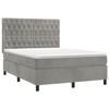VidaXL Lit à sommier tapissier et matelas Gris clair 140x200cm Velours - Modèle 3143205