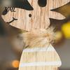 Hand Painted Wood Christmas Decor Wooden Reindeer Figurines, Handpainted Couple Elk Tabletop Ornaments, Rustic Xmas Festive Desktop Ornaments