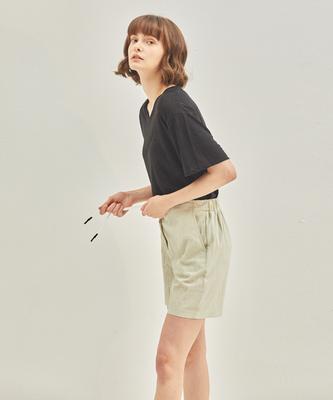MANAVIS7 Banding Shorts Khaki Beige