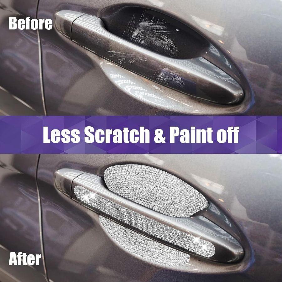 10 Pieces Bling Car Accessories for Women Bling Car Door Handle Protector Doo