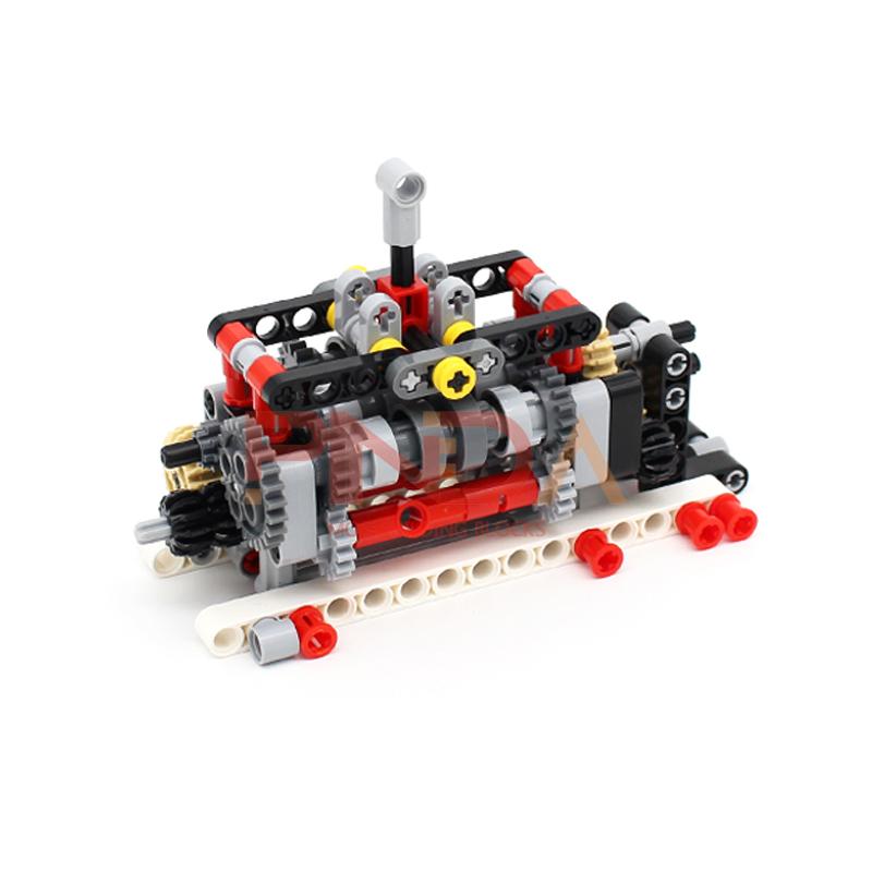 Technology Moc Mechanical Group Engine Gearbox 4 6 8 Speeds With Reverse And Neutral Diy Building Blocks Bricks Compatible Car