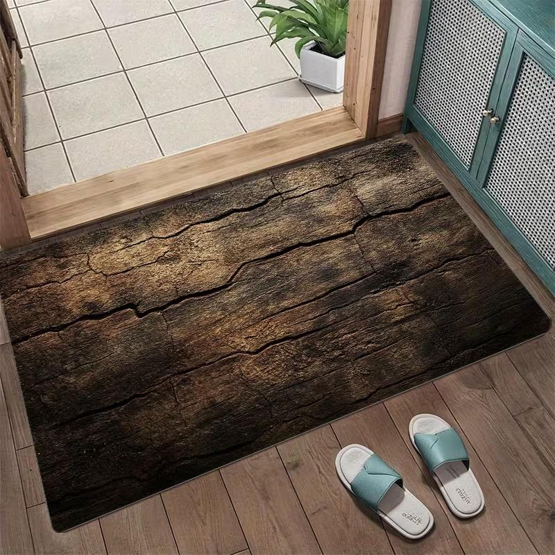 Wood Grain Anti Slip Door Mat for Indoor Outdoor Use Home Decor Living Room Dining Room Bedroom Kitchen and Terrace Area Carpets