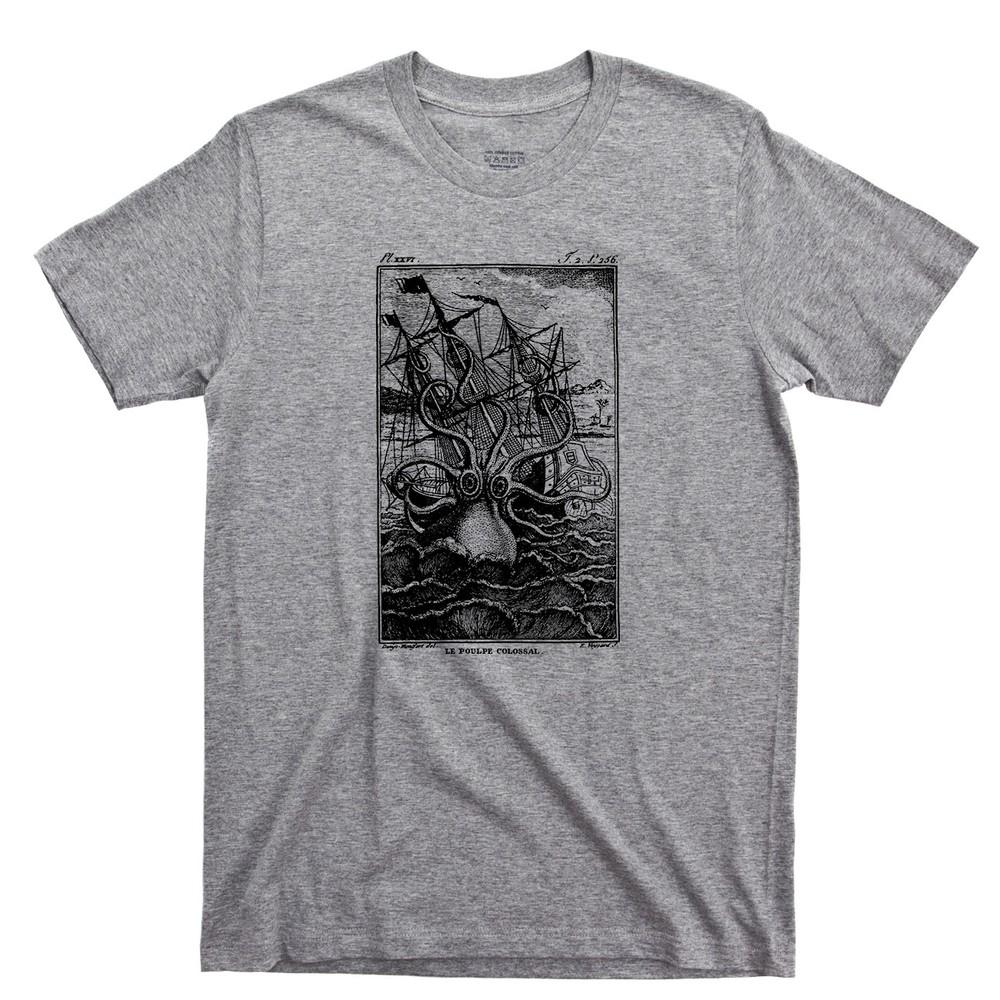 Kraken Giant Octopus  Pirate Phantom Ghost Ship Davy Jones Shipwrecks Tee Unisex T-Shirt XL