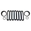 11 Stück/Set Schwarz Frontgrill Mesh Gitter + Frontscheinwerfer Nebelscheinwerfer Abdeckung Blende Für Jeep Wrangler Jk 2007- 2016 2017 Autostyling