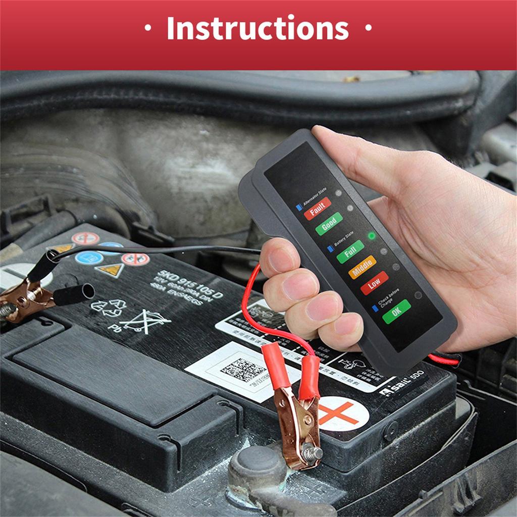 Tester baterie auto 12V și tester alternator, indicator tester sarcină auto, verificare auto 12 V pentru automobil