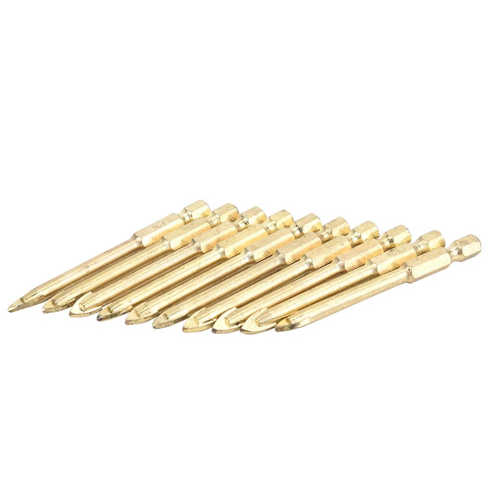 10pcs 8mm Carbide Hex Shank Triangle Spear Head Drill Bits for Ceramic Tile Glass Wood