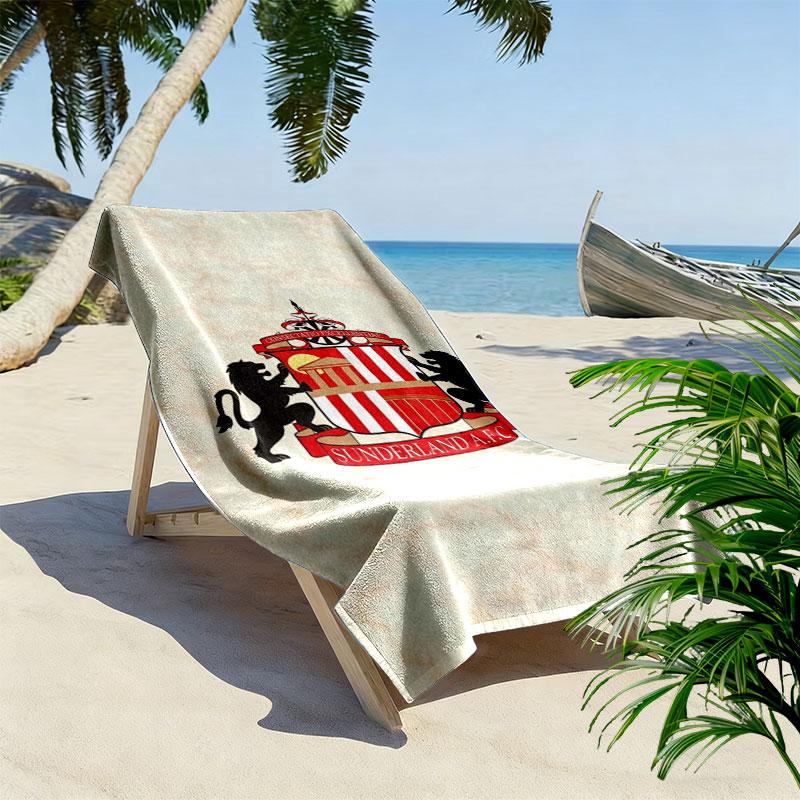 Asciugamano da Spiaggia con Stampa del Logo del Sunderland Association Football Club, Asciugamano Grande Morbido Asciugatura Rapida per Spiaggia Campeggio Nuoto