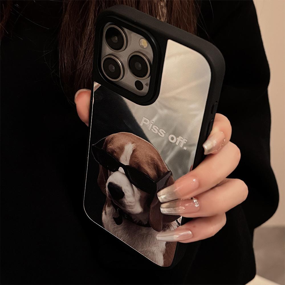 Trendy and cool cat and dog phone case for couples, suitable for Apple 16 Pro Max, personalized iPhone 17, anti-drop 13, mirror finish 15, hard case