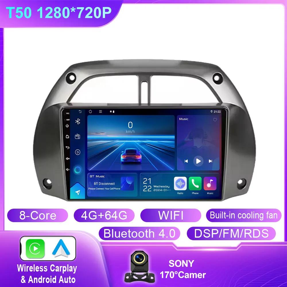 Android 14 For Toyota RAV4 Rav 4 2001 2002 2003 2004 2005 2006 Car Radio Multimedia Player Wireless Carplay Stereo GPS NO 2 DIN