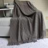 Acrylic Diamond Pattern Tassel Throw Blanket