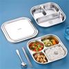 Compartment Stainless Steel Food Plates Functional Stainless Steel Divided Plates Practical Meals Arrangement Container