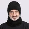 Men's Winter Knitted Woolen Hat with Fleece and Thickened Korean Style Trendy  Warm and Cold-proof Cotton Hat for Cycling In Autumn and Winter