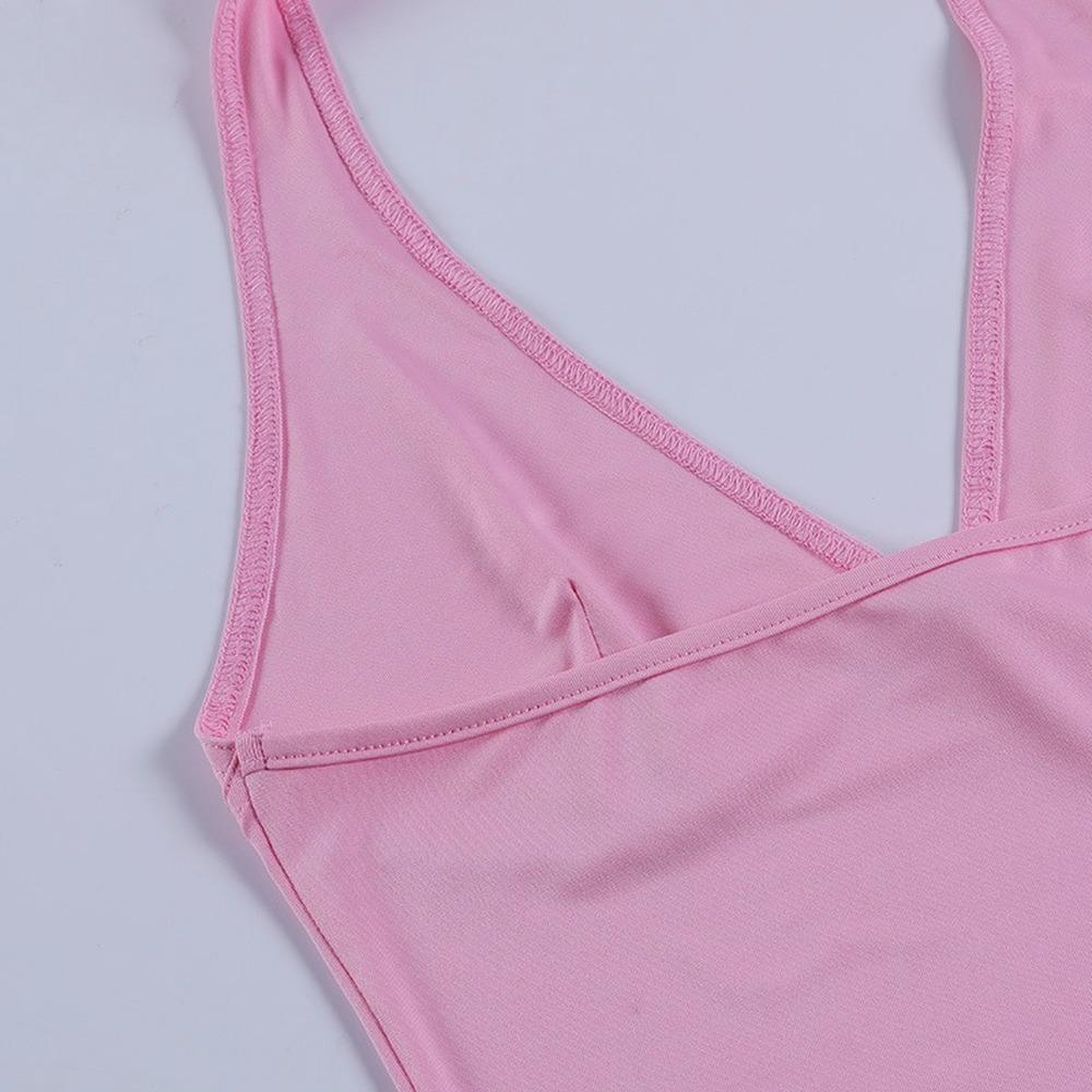 Kobiety Halter Camisole Damski podkoszulek z dekoltem w kształcie litery V Seksowne czołgi Obcisły gorset bez pleców Femme Topy