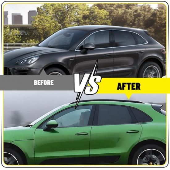 Gloss Black Pillar Post For Porsche Macan 2014-22 6pcs Door Trim Molding Cover N