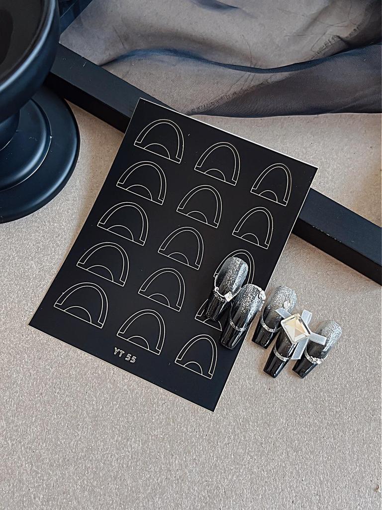 V-Shaped Moon Smile Line French Nail Art Stickers for Nail Polish Gel