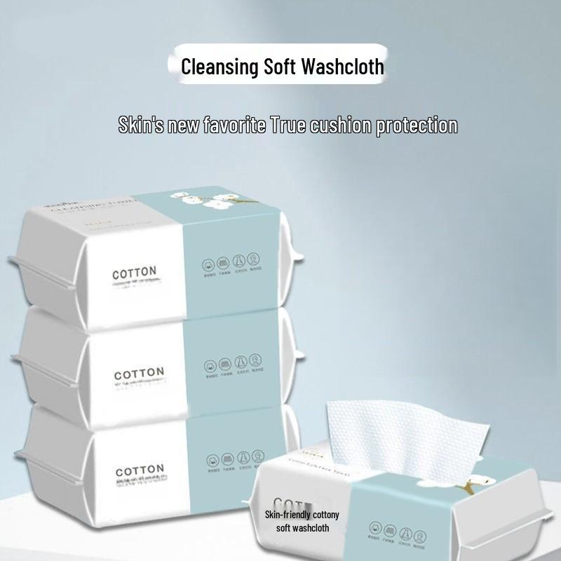 מגבות רחיצת פנים חד פעמיות מוגדלות לשימוש כפול לידיים ולפנים – רכות, מוגדלות, לבנות טהור, יבשות ורטובות