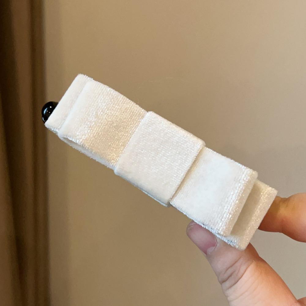 Cloth Red Velvet Bow Hair Clip Hair Clips Bow Vertical Clip Headdress Bowknot Banana Clip  Girls