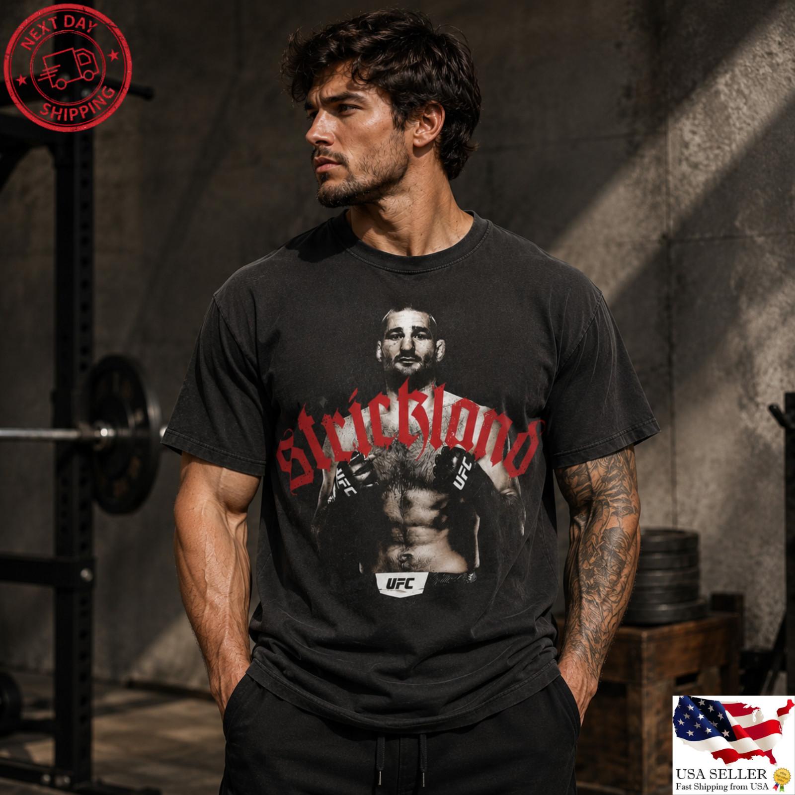 Sean Strickland Vintage UFC MMA Fighter Graphic Tee Shirt L