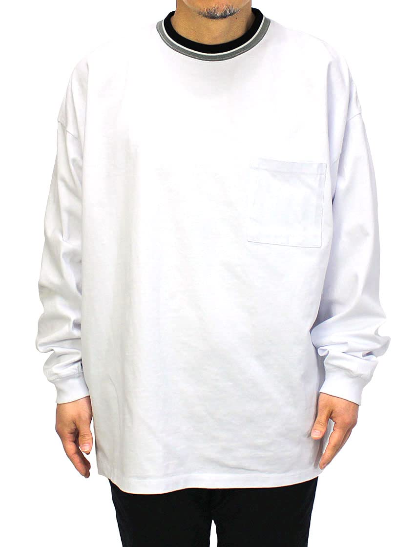 

Футболка с длинным рукавом SUPER BIG Line USA для мужчин и женщин [Хорошая одежда], в рубчик, хлопок, (XL, Белый) белый