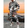 Spring  Autumn Flame Skull 3D Printed Hoodie Suit Men Sweatshirts Sweatpants Casual Fashion Two Piece Tracksuit Set Men's Clothing