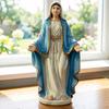 Blessed Mother Virgin Mary Statue with Open Arm Religious Catholic Sculpture Hand Painted Saint Mary Figurine for Indoor Home Decor
