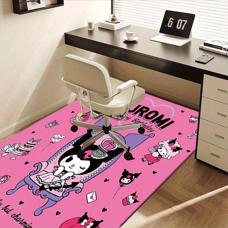 1pc Sanrio Kuromi Mermaid Printed Office Carpet Rectangle Rug Under The Table,Perfect Room Decor for Living Room, Bedroom, Kitchen, Non-slip Floor Mat