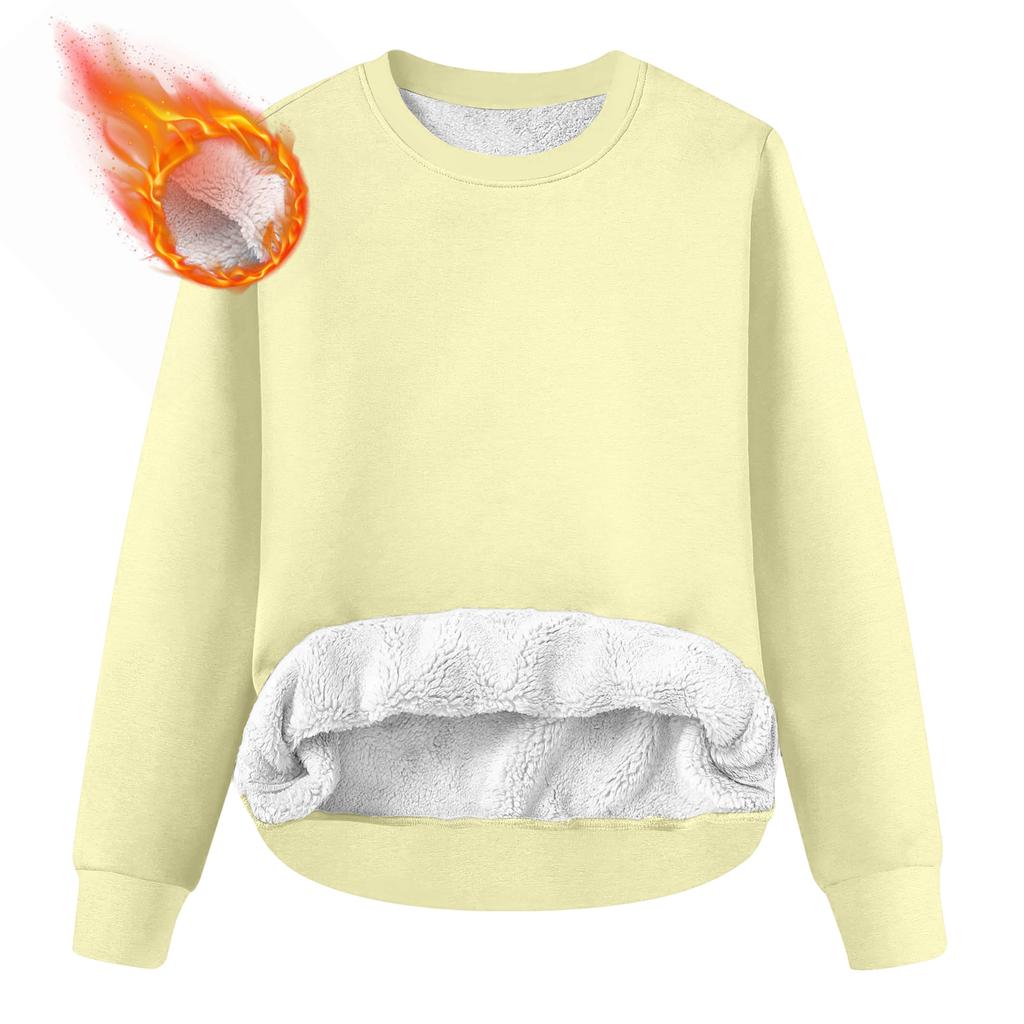 Men's Round Neck Fleece-Lined Thick Solid Color Sweatshirt