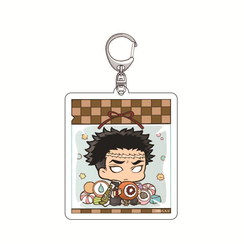 Anime Demon Slayer Keychain Acrylic Pendant Tanjiro Kamado Nezuko Zenitsu Agatsuma Creative Pendant Accessory Gift for Fans