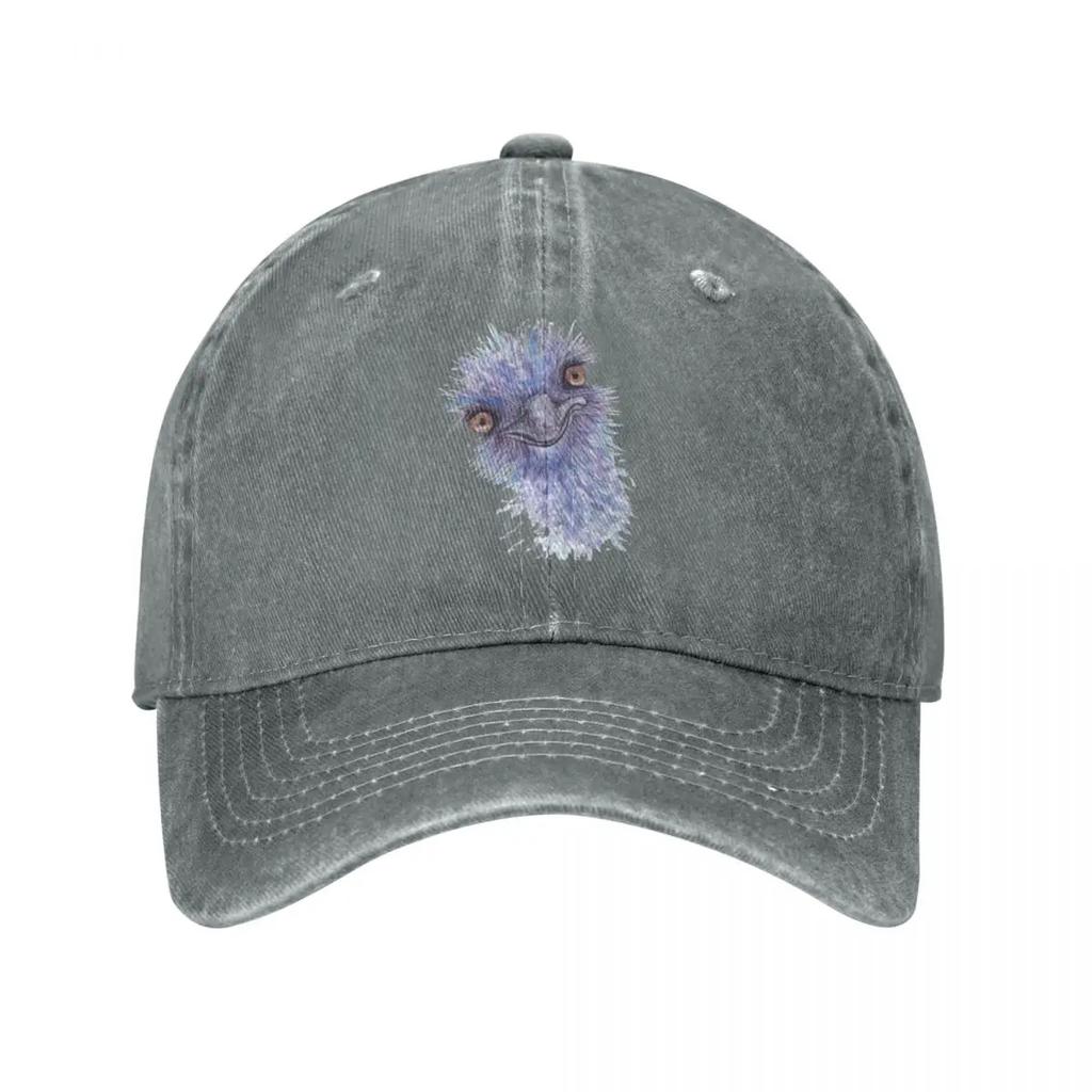 Friendly Australian Emu Watercolor Closeup Portrait Baseball Cap Sun Hat For Children Mountaineering Hats For Women Men'S