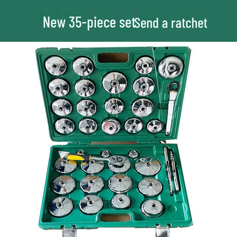 Steel Engine Oil Filter Wrench Set - Cap Style Auto Maintenance Tool