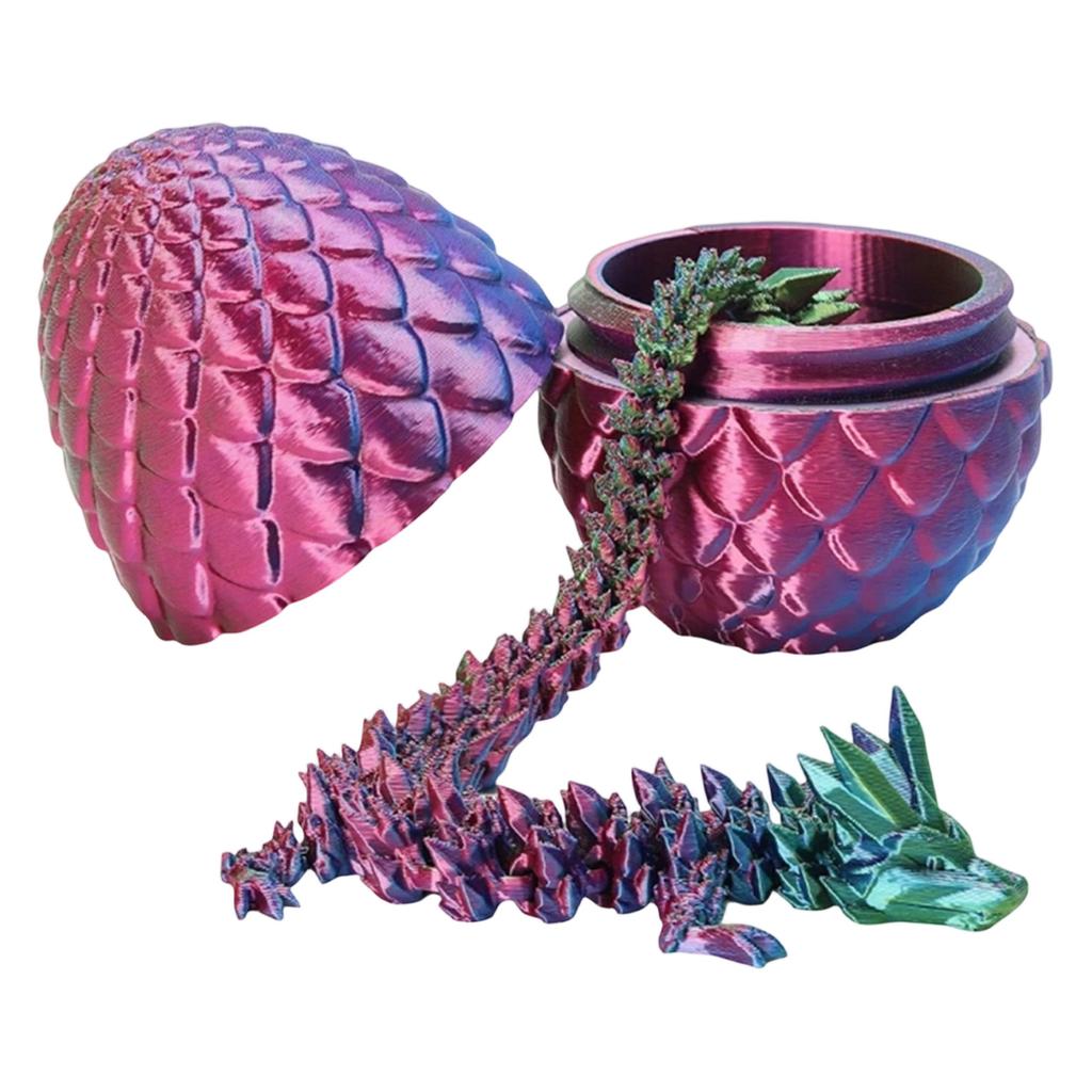 Fully Articulated Figurine with Egg, 3D Printed Home Decor Toy