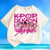 Boys and Girls' Fashionable Demon-hunting Girl Group SAJABOYS Boys' Group Shirt, Summer Children's Loose Pure Cotton T-shirt