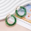 Advanced Sense Hoop Ear Buckle Exaggeration Ear Needle Dangle Earrings Hoop Earrings  Gifts