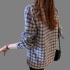 WTEMPO New Casual Plaid Shirt Women's Long-sleeved Korean Version Loose Large Vintage Versatile Top