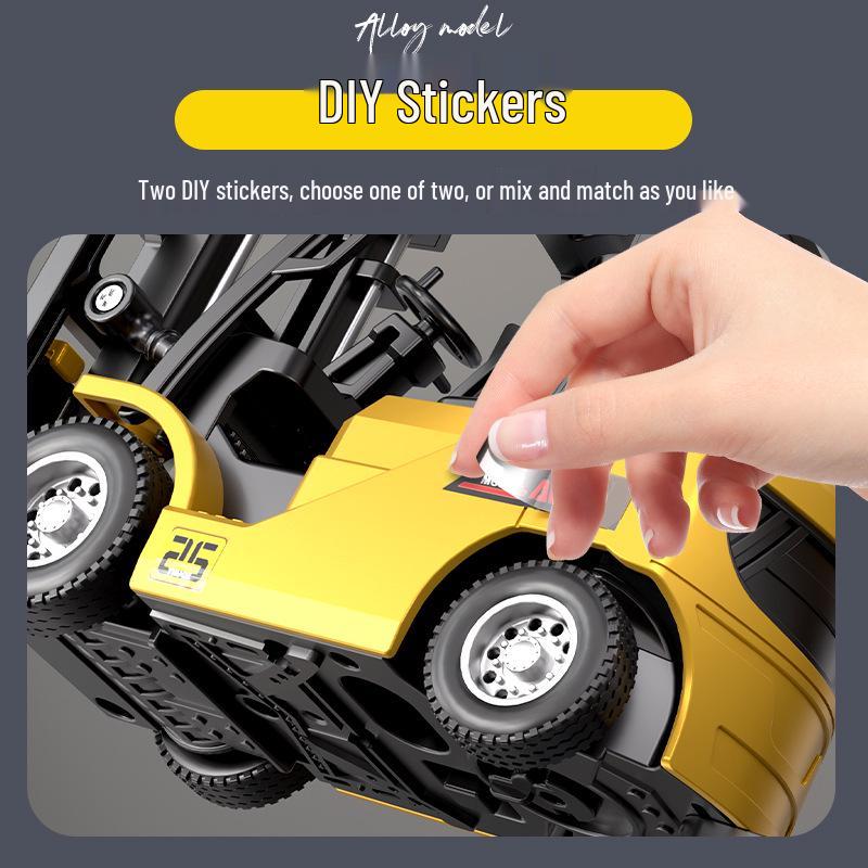 1:64 Alloy Mini Remote Control Forklift Crane Toy with Bluetooth Mobile Control