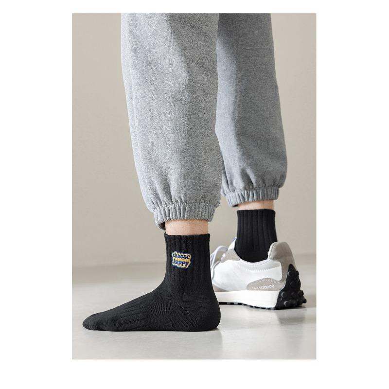 

Мужские весенне-осенние носки с надписью, впитывающие пот, спортивные, низкие, короткие, хлопковые 1 pair