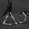 Vintage Punk Mobius Ring Triangle Totem Rune Pendant Rope Necklace Men's and Women's Romantic Jewelry Couple Gift