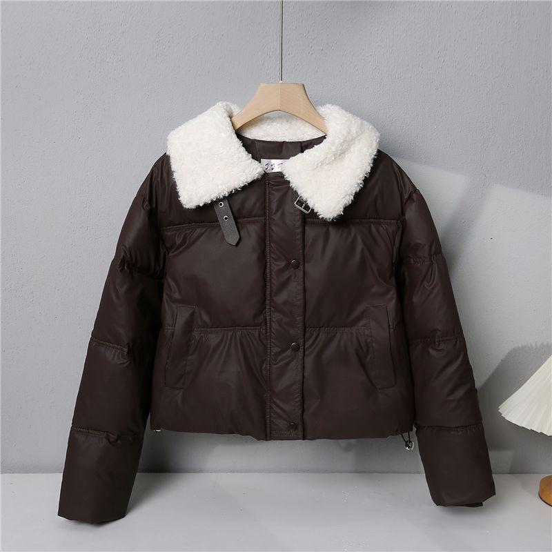 Short Style Small Lamb Wool Bread Coat Women's Winter New Casual Loose Cotton Coat Cotton Jacket