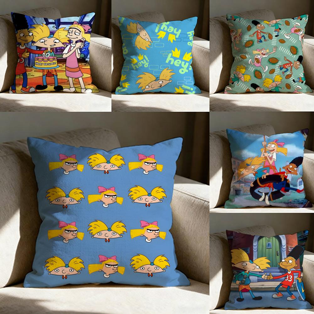 Hey Aarnold Cartoon Pillow Case Pillowcase Doublesided Printed Sofa Cushion Bedroom Headboard Pillow
