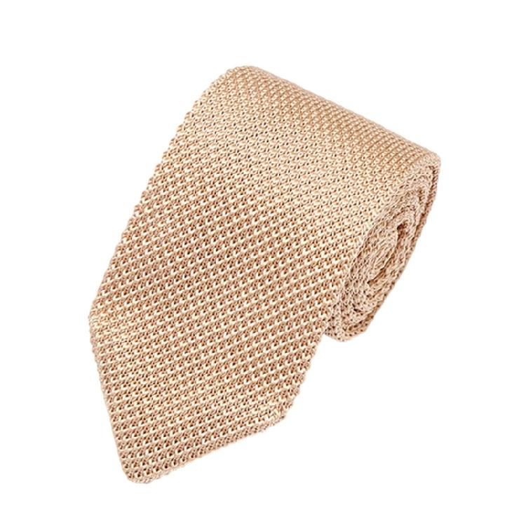 Solid Color Necktie Flexible Knitted Tie Easy Maintenances Polyester Fabric Neckwear for Work Holiday Formal Event