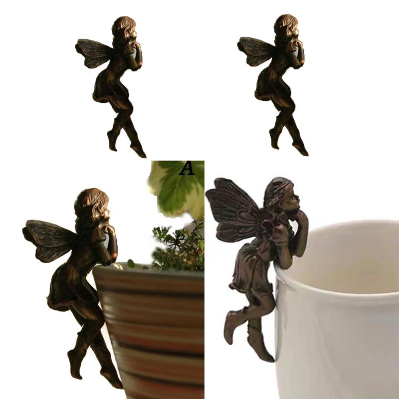 Fairy Girl Hengekopp Harpiksdekorasjon Fairy Kombinasjon Blomsterkurv Kantdekorasjon Hagekrukkepynt