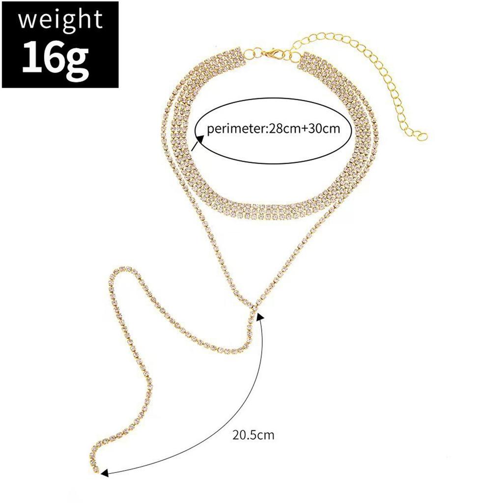 Fashionable Crystal Chain Long Necklace Classy Crystal Chain Choker Necklace Elegant Wedding Neckchain Jewelry for Women