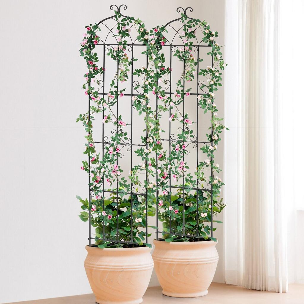 2 Packs Metal Garden Trellis for Climbing Plant Support 87x20 In Rustproof