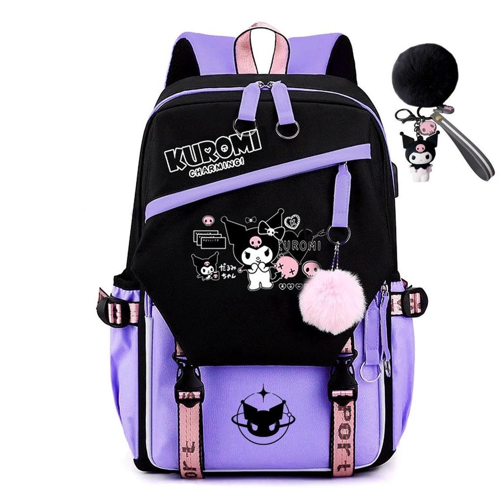 Witch Hunting Squad Korean Print High School Student Campus Backpack Outdoor Purple Backpack