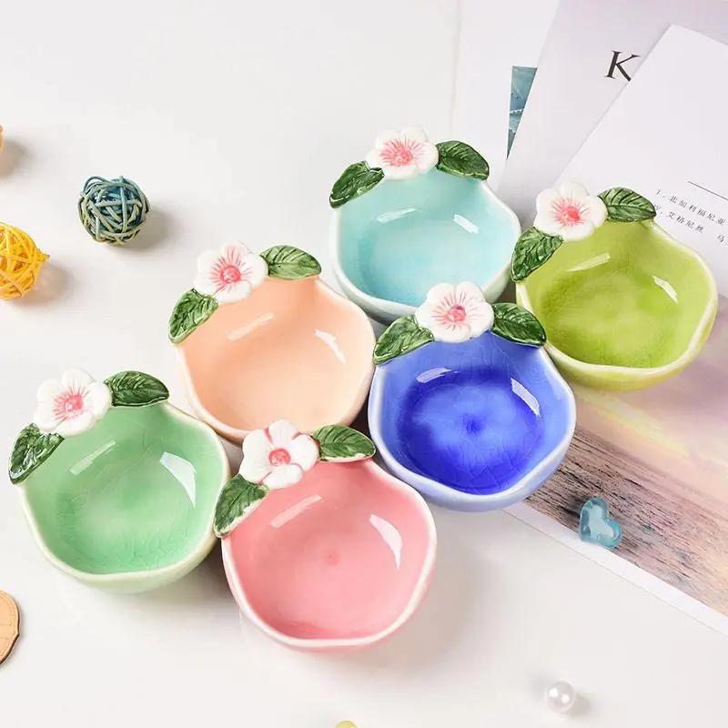 Ceramică gheață-crapată glazură mic fel de mâncare condimente de uz casnic Hotel Restaurant înmuiere condimente bol sos oțet feluri de mâncare farfurie