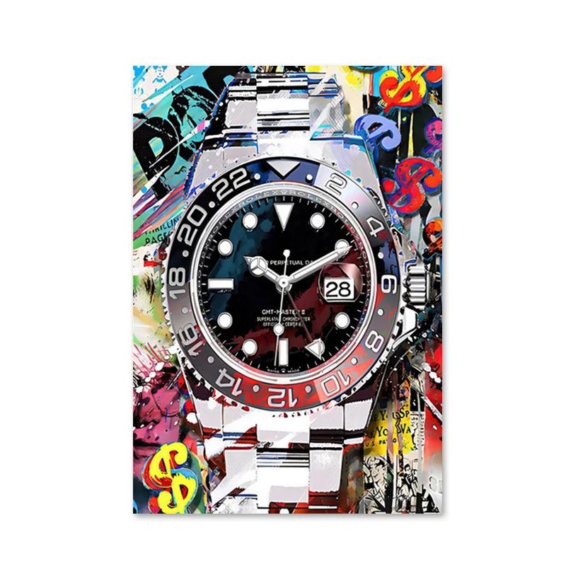 

Модные часы Холст Картины Постер и Печать Современное Граффити Искусство Настенные Картины для Гостиной Украшение Дома Cuadros 20x24inch 50x70cm