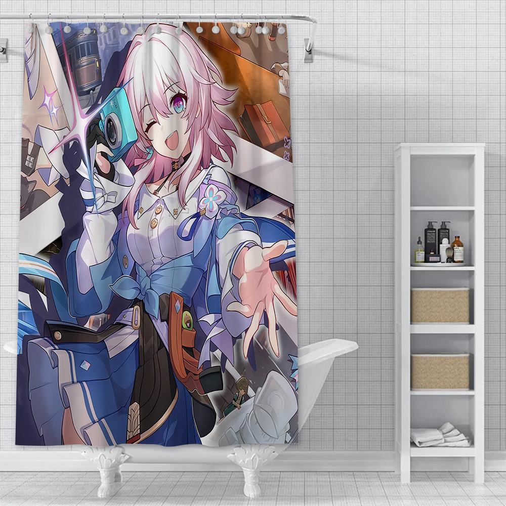 

Honkai Star Rail Shower Curtain Waterproof Polyester Fabric Paint Colorful Bath Curtains Home Bathroom Decor Curtain With Hook YL90x180cm